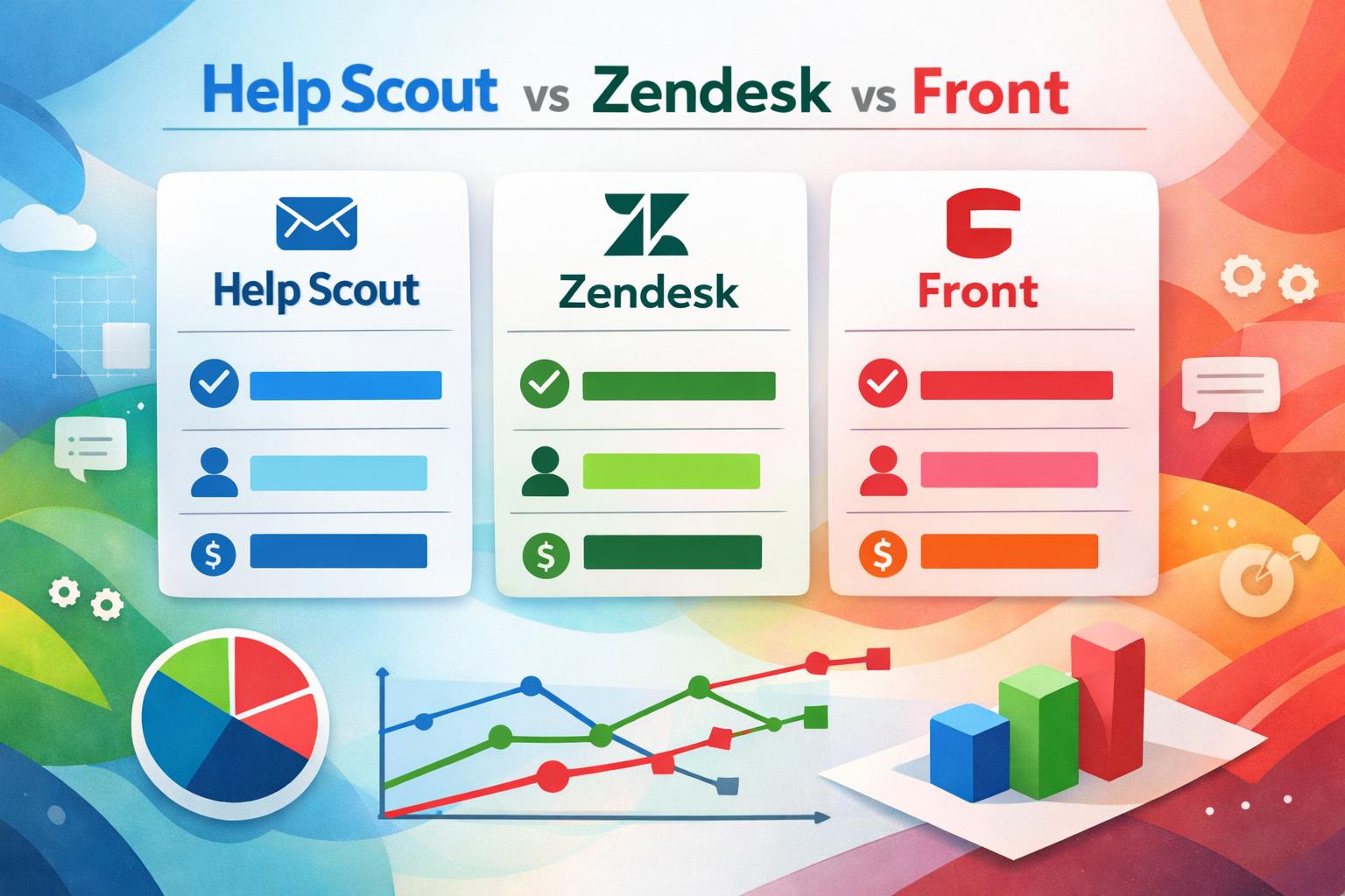 Comparison chart showing help desk software for small businesses email support teams