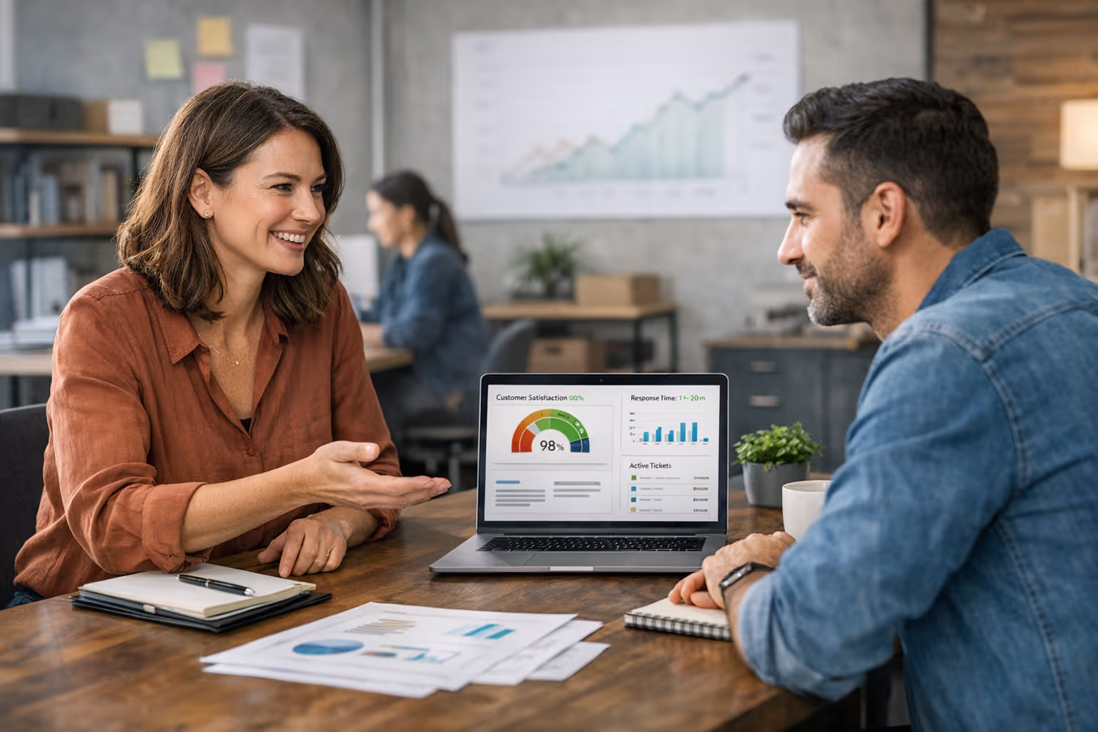 Customer support team member helping a small business turn to customer support competitive advantage