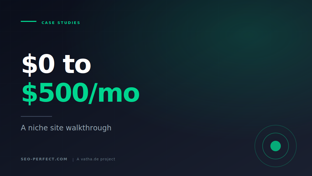 Niche Site Case Study: $0 to $500/Month in 6 Months