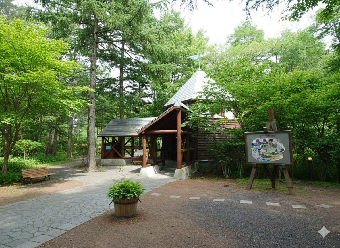 軽井沢絵本の森美術館の外観