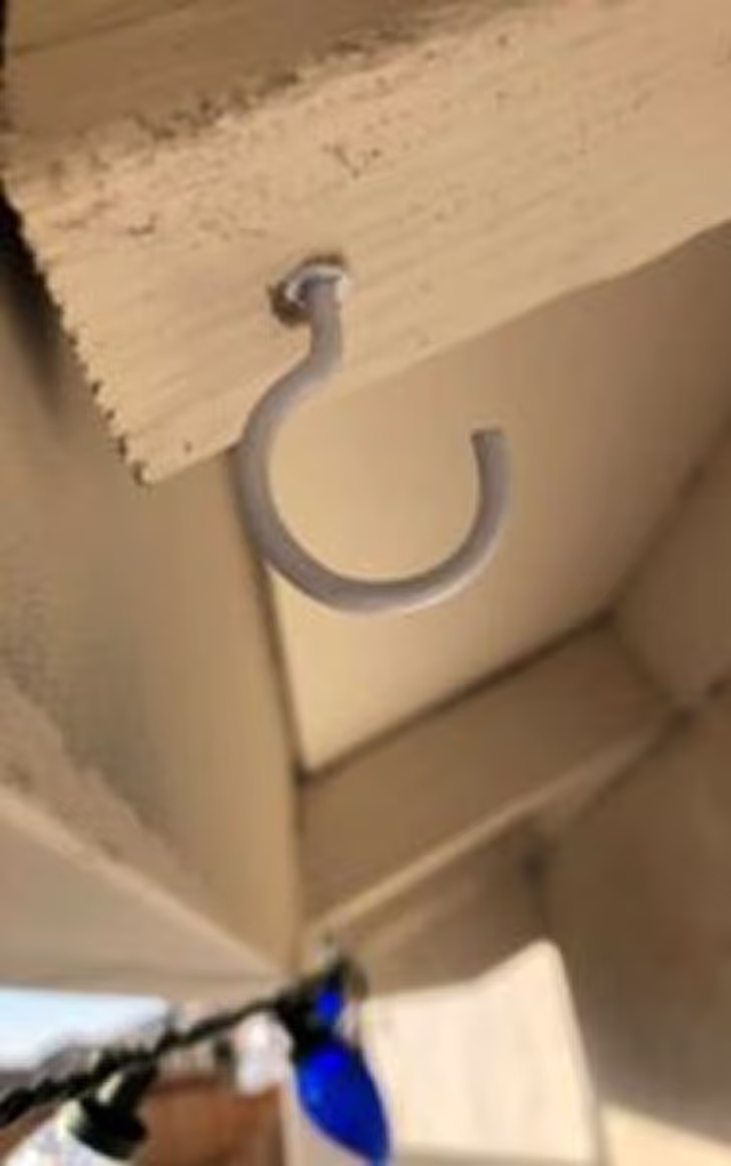 Hook installation for the lights