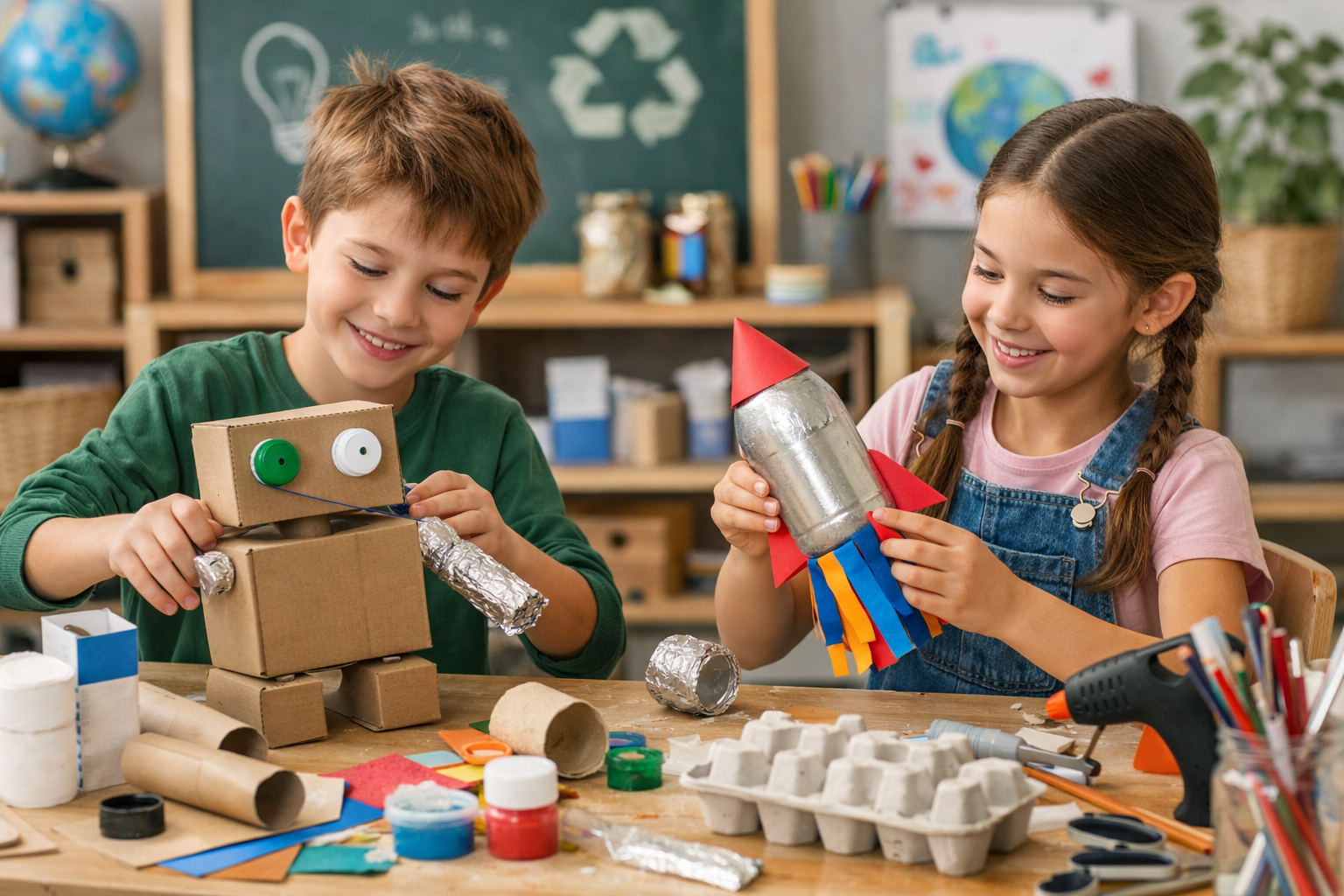 Upcycling im Kunstunterricht: Schrott-Roboter in der Grundschule