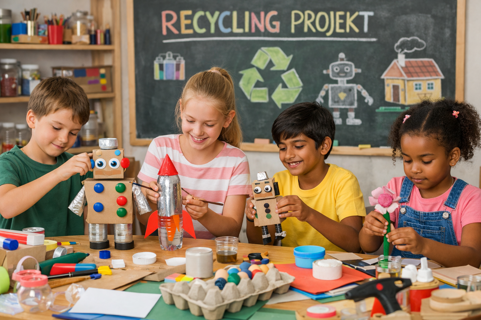 Upcycling im Kunstunterricht: Schrott-Roboter in der Grundschule