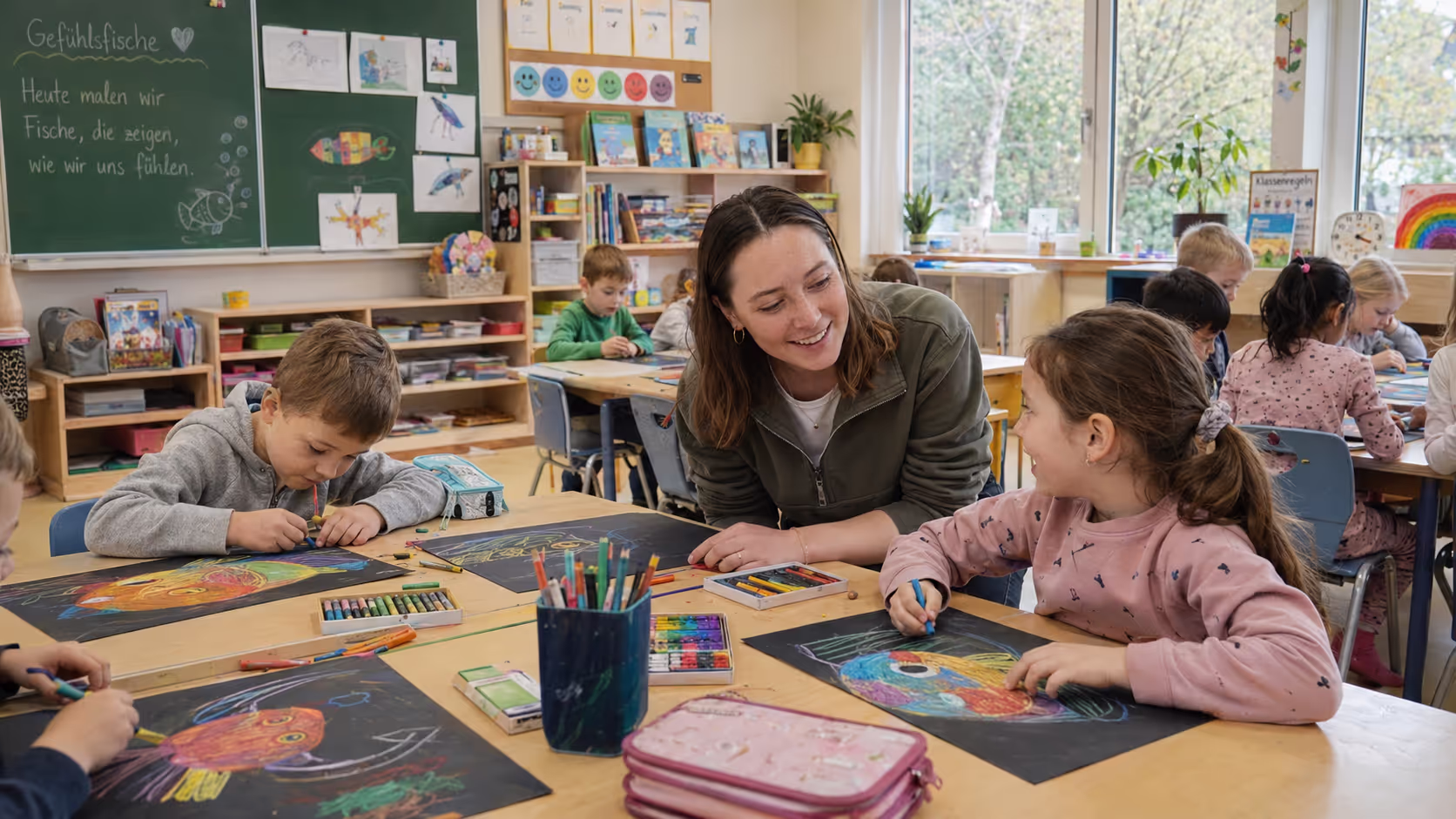 Lehrprobenstunde Kunst: Gefühlsfische in Klasse 1 gestalten Lehrprobenstunde Kunst: Gefühlsfische in Klasse 1 gestalten