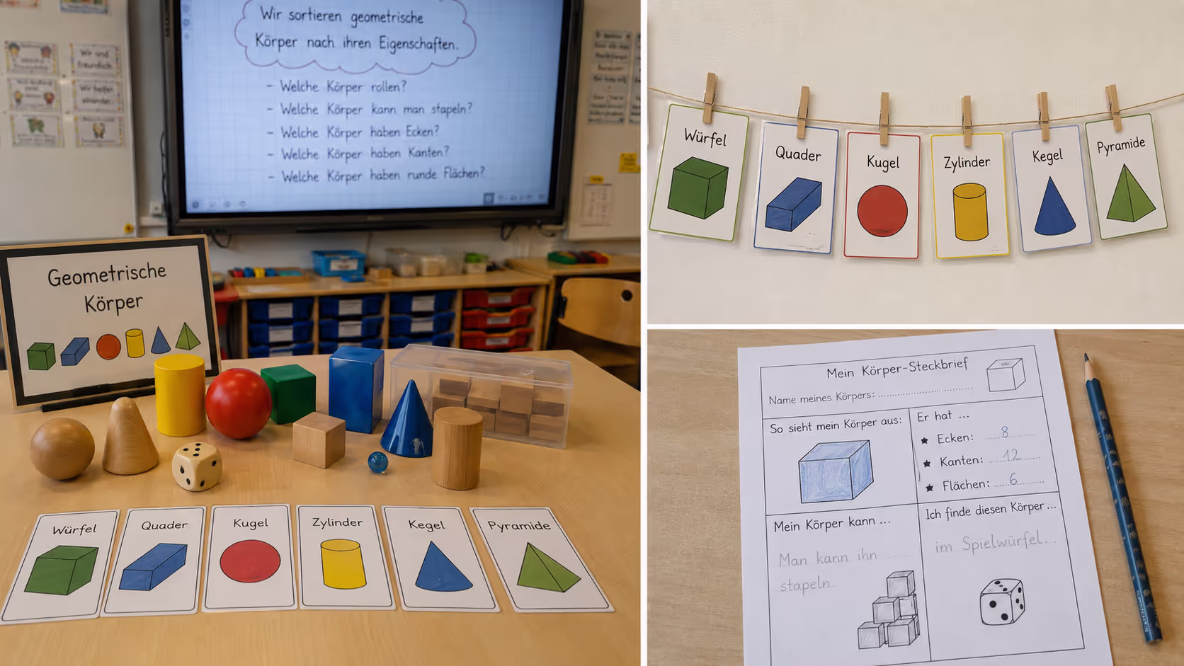 Unterrichtsentwurf Geometrische Körper: Unterrichtsreihe, UB-Stunde und Material Unterrichtsentwurf Geometrische Körper: Unterrichtsreihe, UB-Stunde und Material