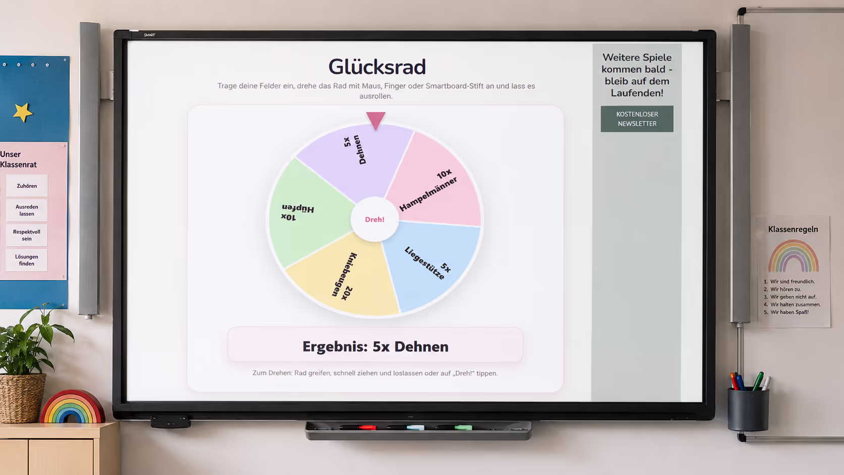 Interaktives & kostenloses Glücksrad online