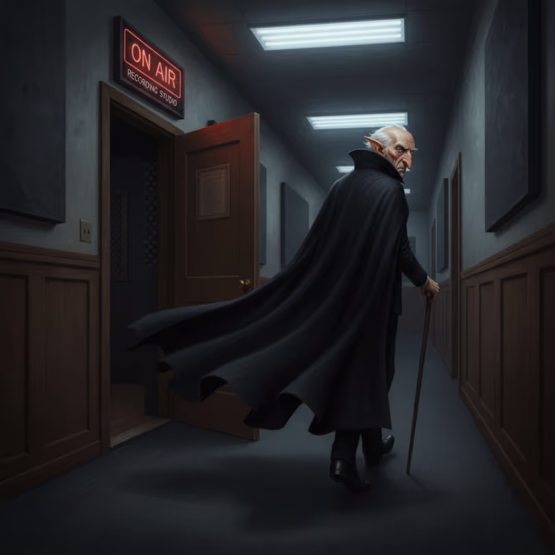 Dracula leaving the recording studio
