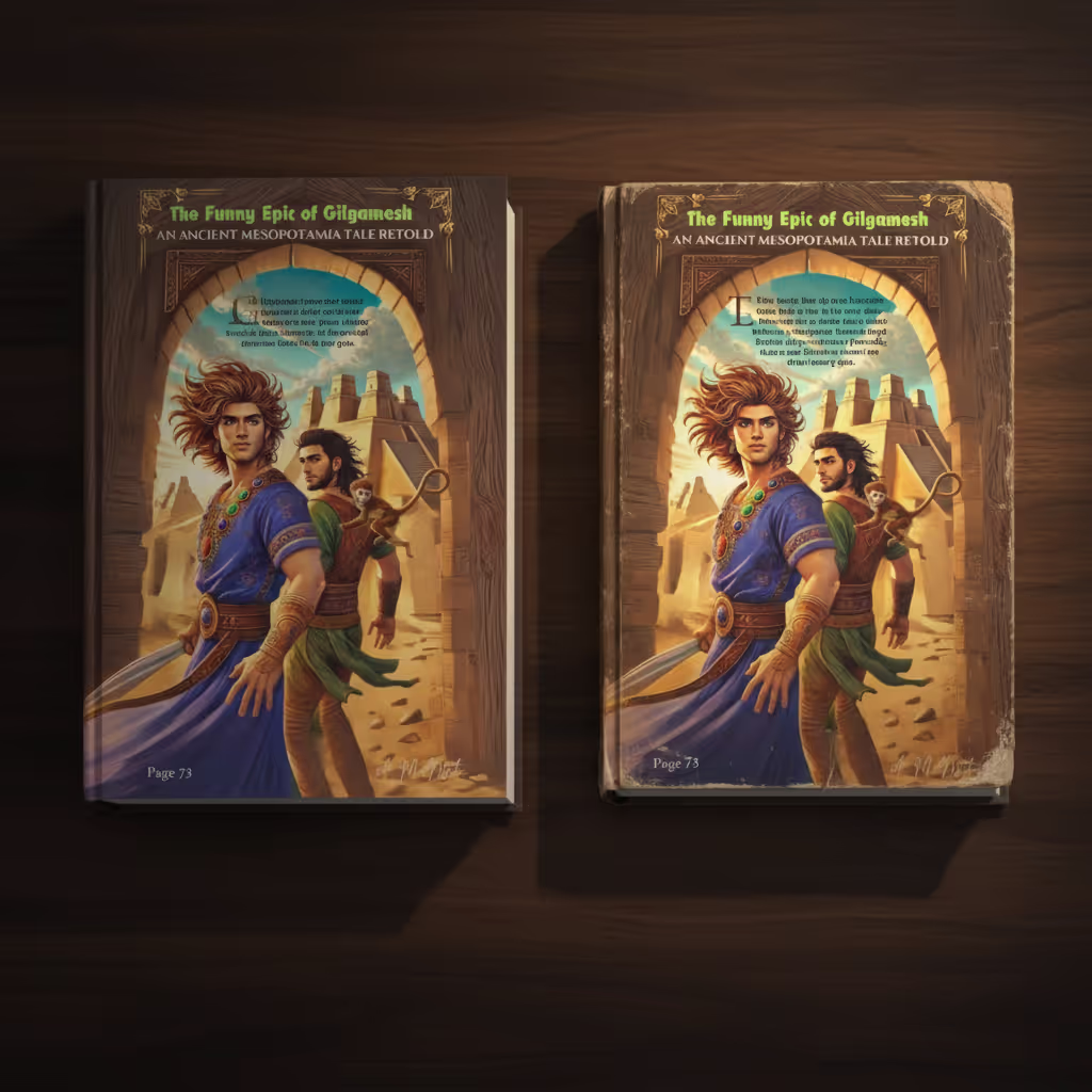 Two versions of the same book illustrating the moment a familiar story becomes something completely different