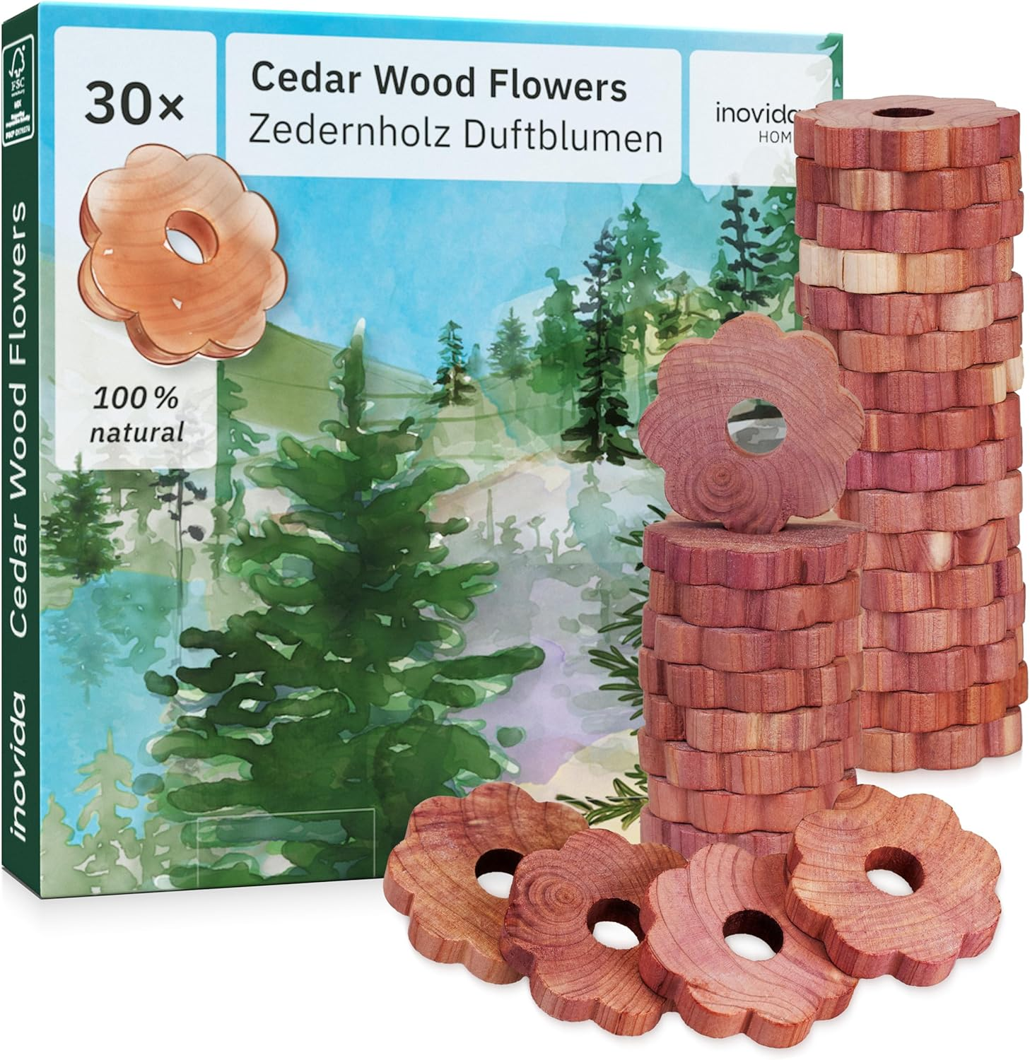 Inovida Zedernholz Mottenschutz Ringe: Natur pur gegen Kleidermotten!