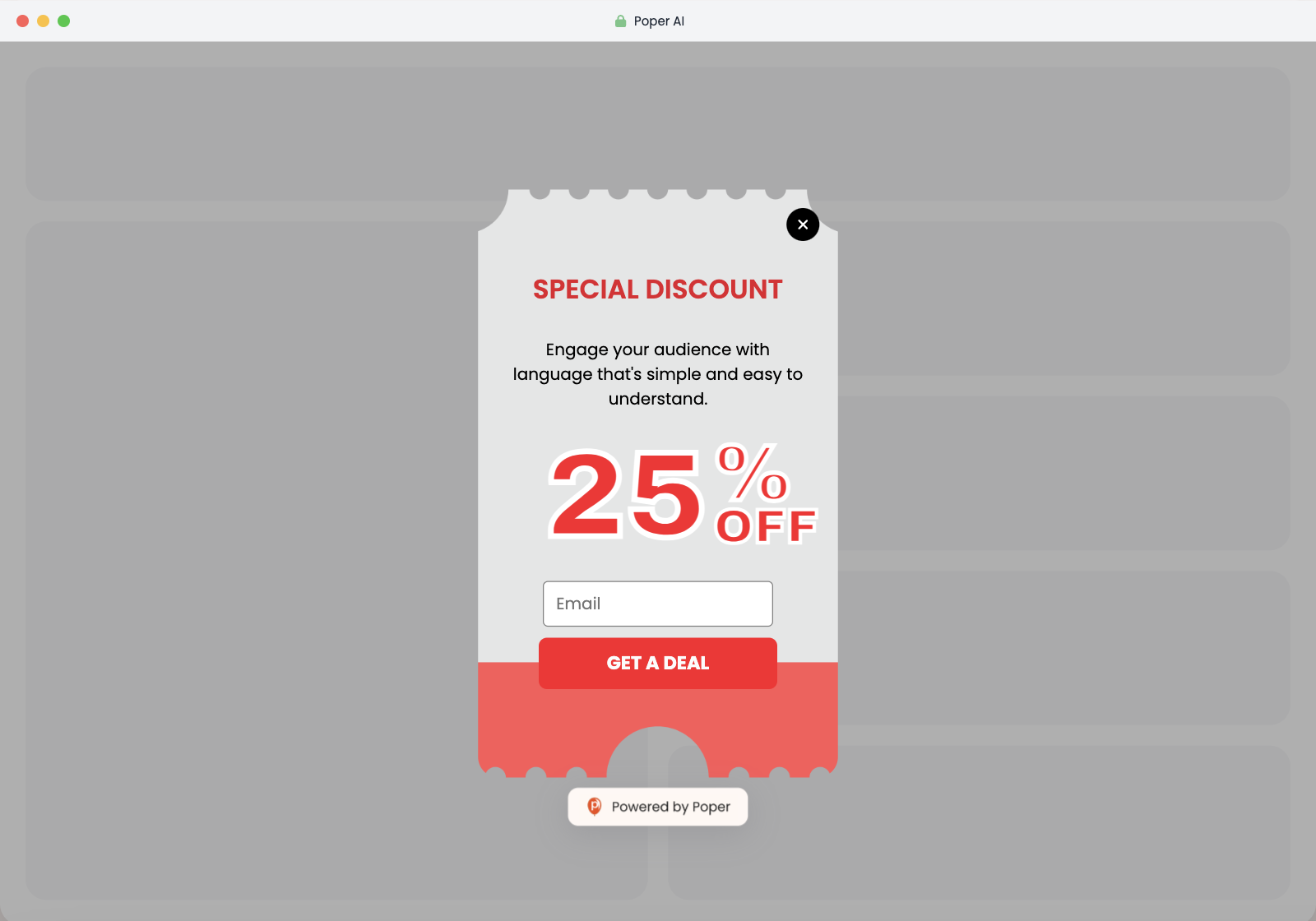 Special Discount Popup Special Discount Popup