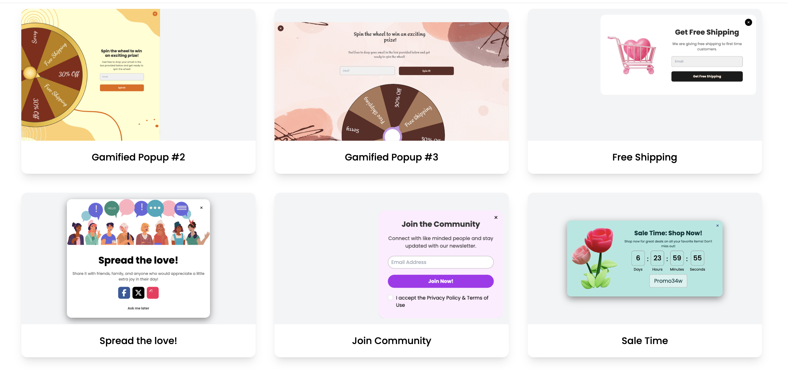 Selecting Templates for full screen popup