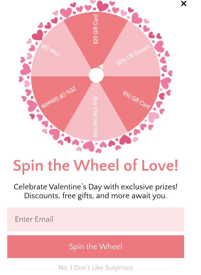 Spin-to-Win Popup