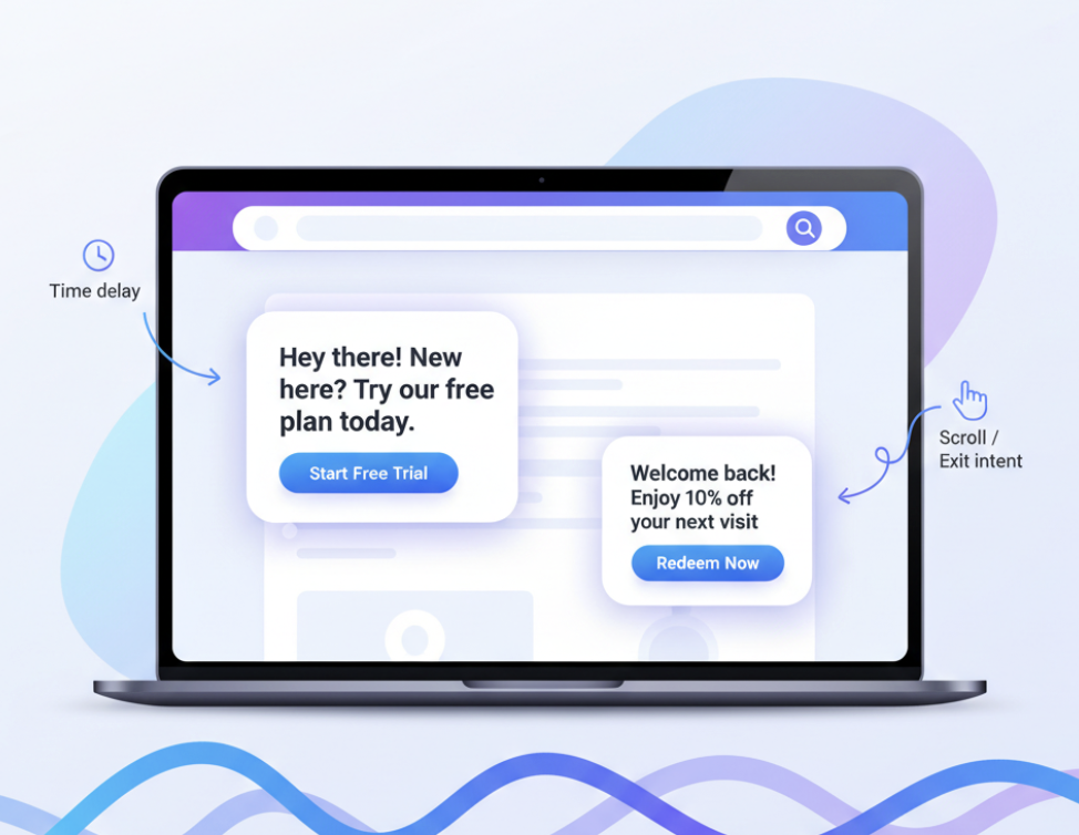 Popup or Slide-In Welcome Message