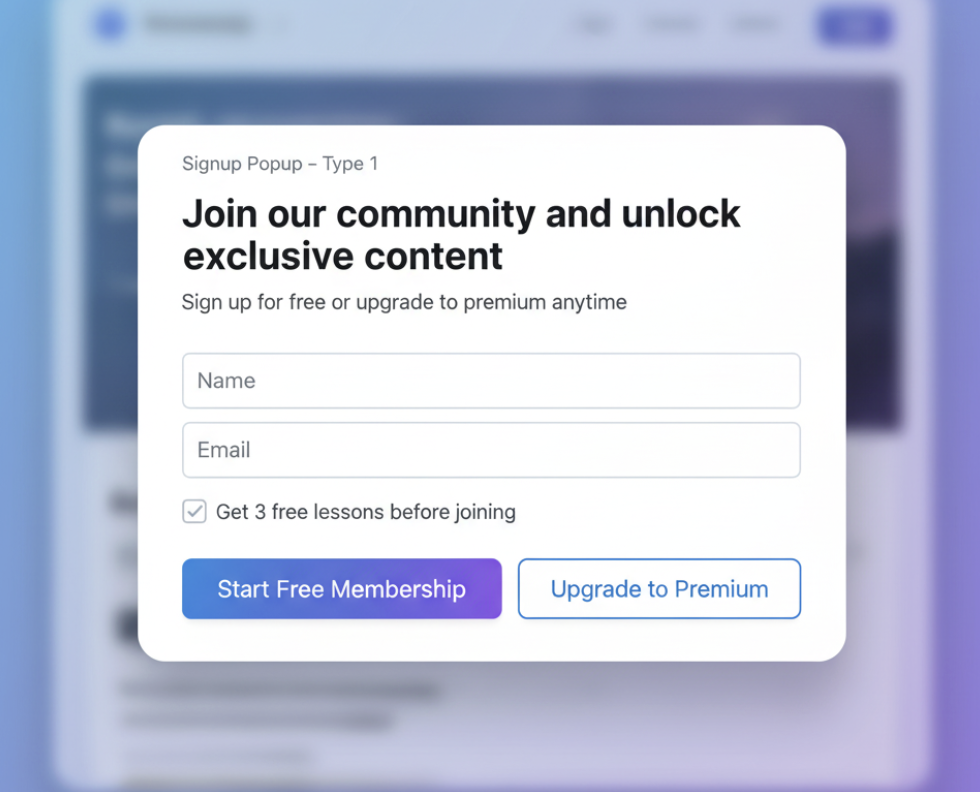 Signup Popups