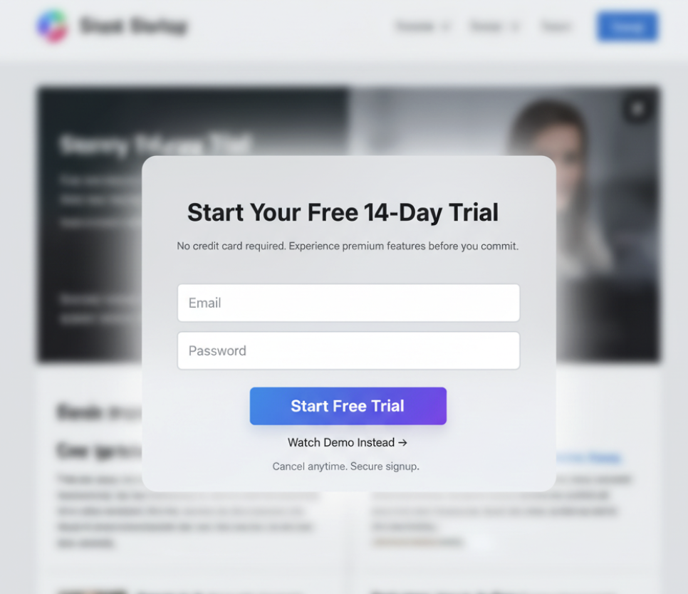 Free Trial or Demo Popups