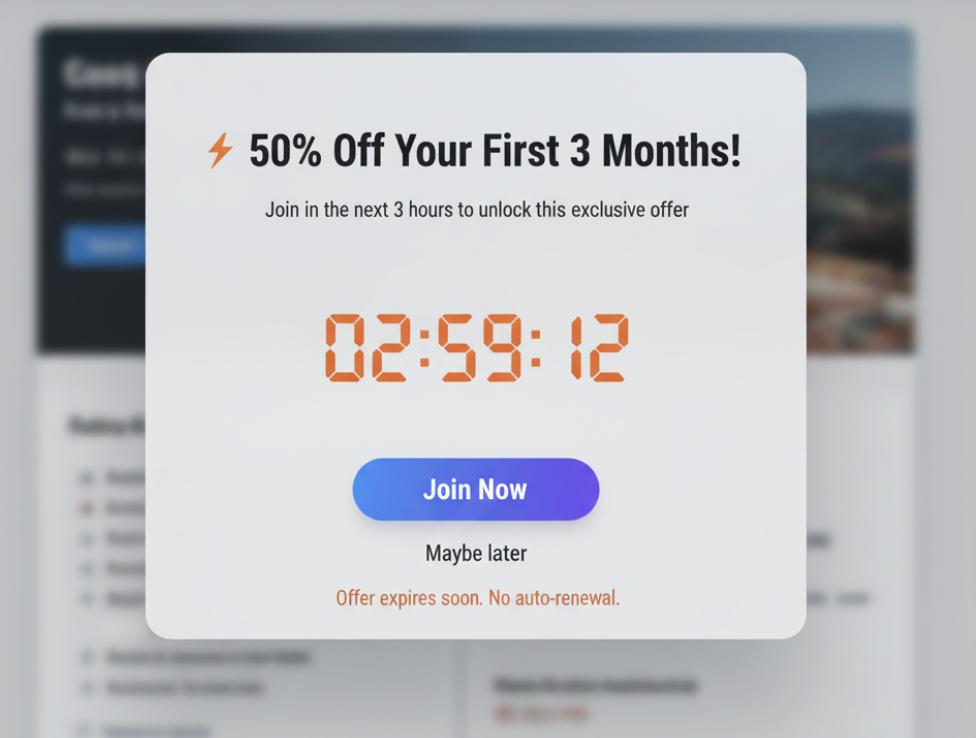 Limited-Time Offer Popups
