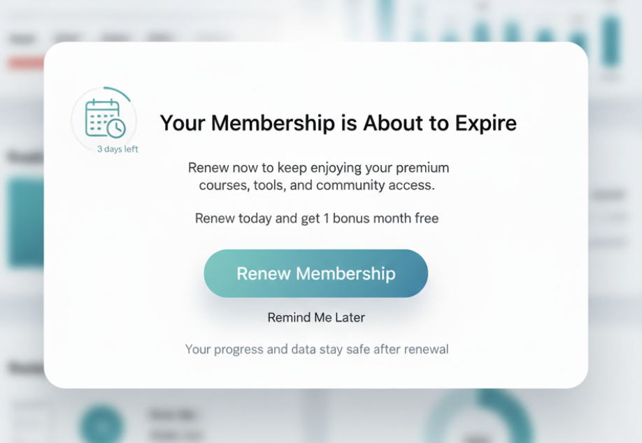 Renewal or Retention Popups