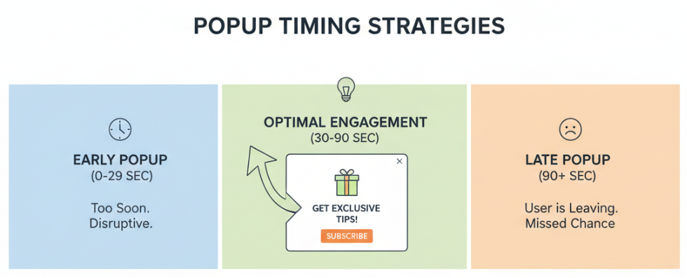 Timing Strategies for Time on Page Popups