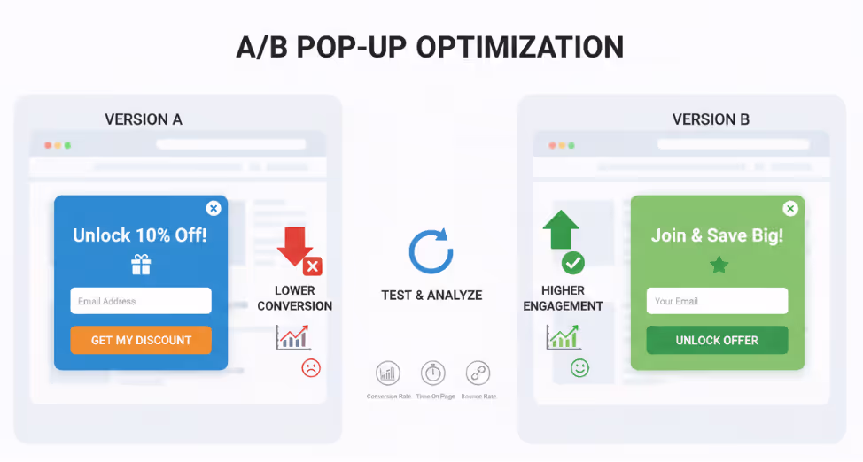 A/B Testing Time on Page Popups