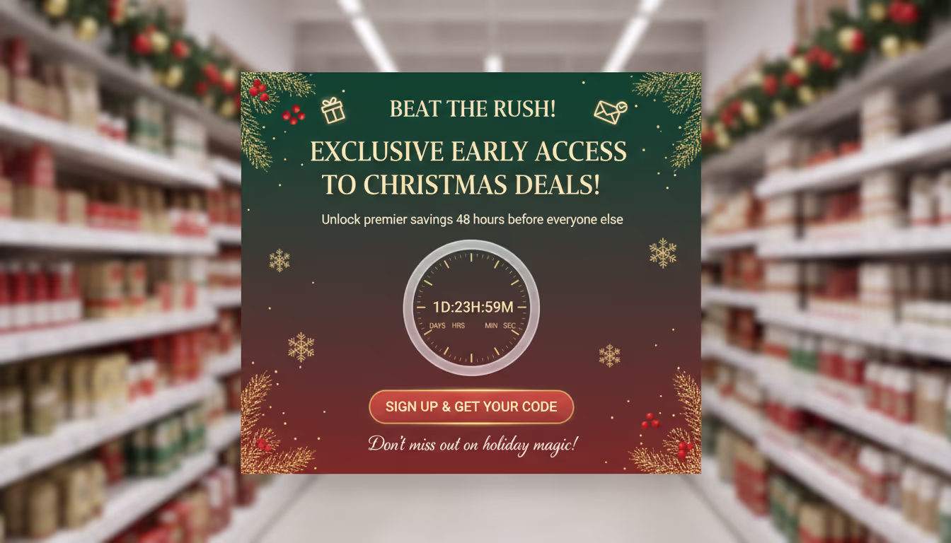 Early Access to Christmas Sales for Email Subscribers