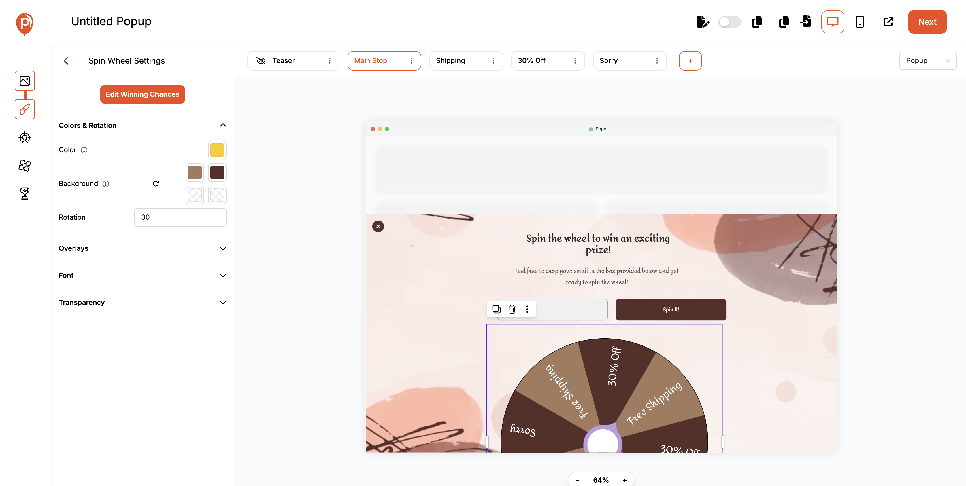 Edit Your Gamified Popup
