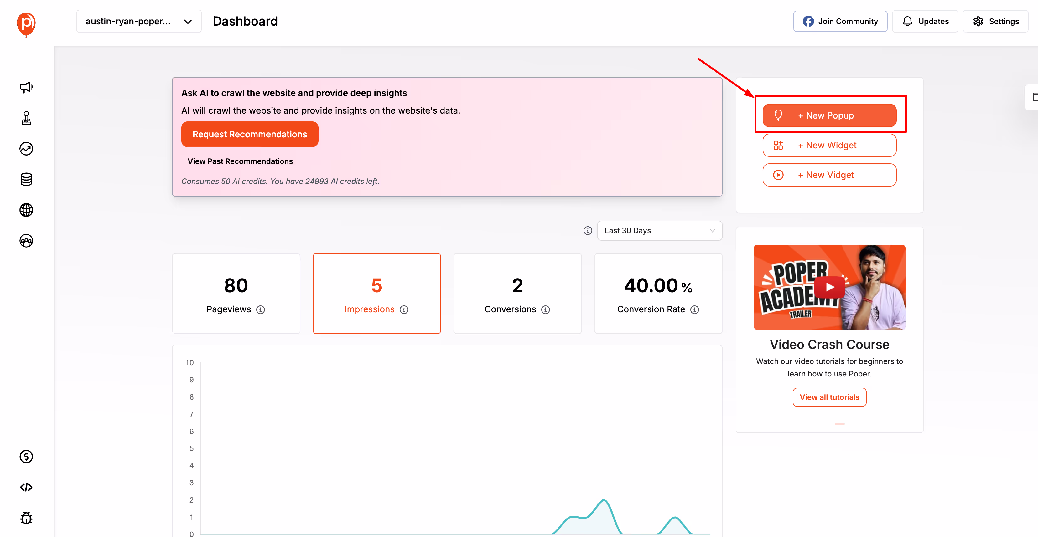 Create a New Popup
