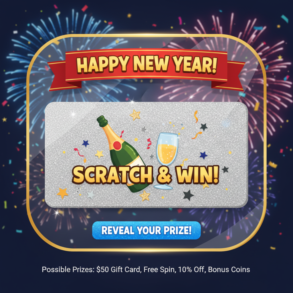 Scratch-and-Win Popup for New Year’s Prizes