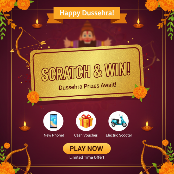 Scratch-to-Win Popup with Dussehra Prizes