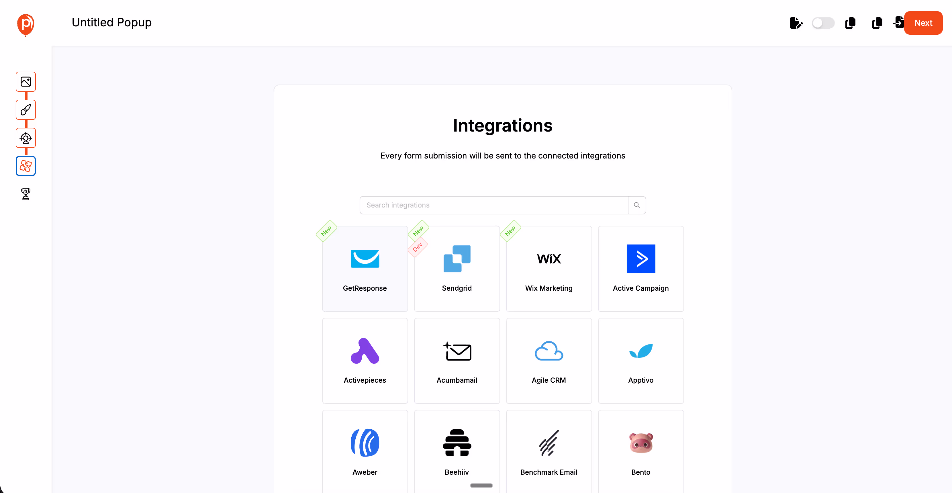 Integrations for Exit-intent popups Integrations for Exit-intent popups
