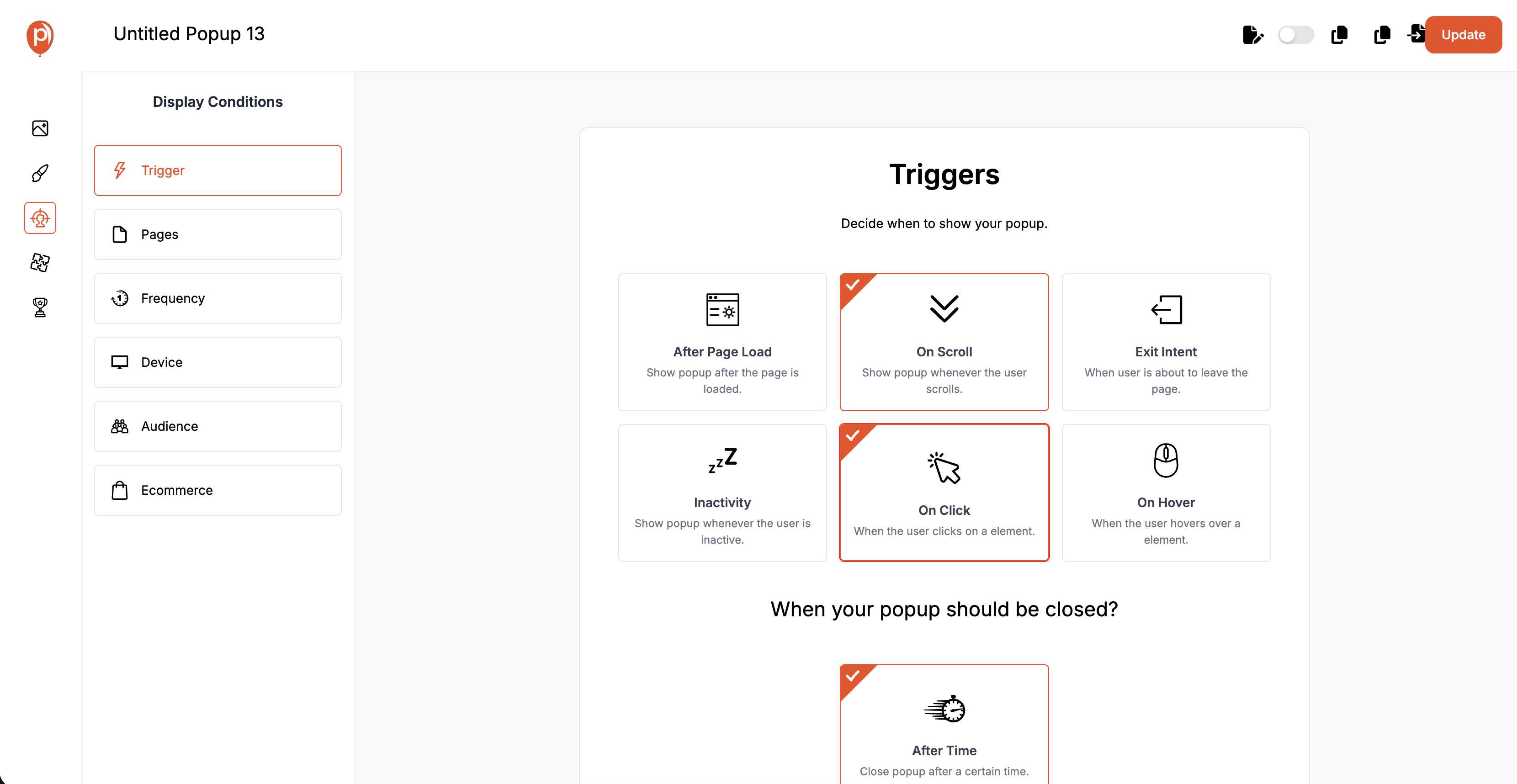 Set Display Triggers