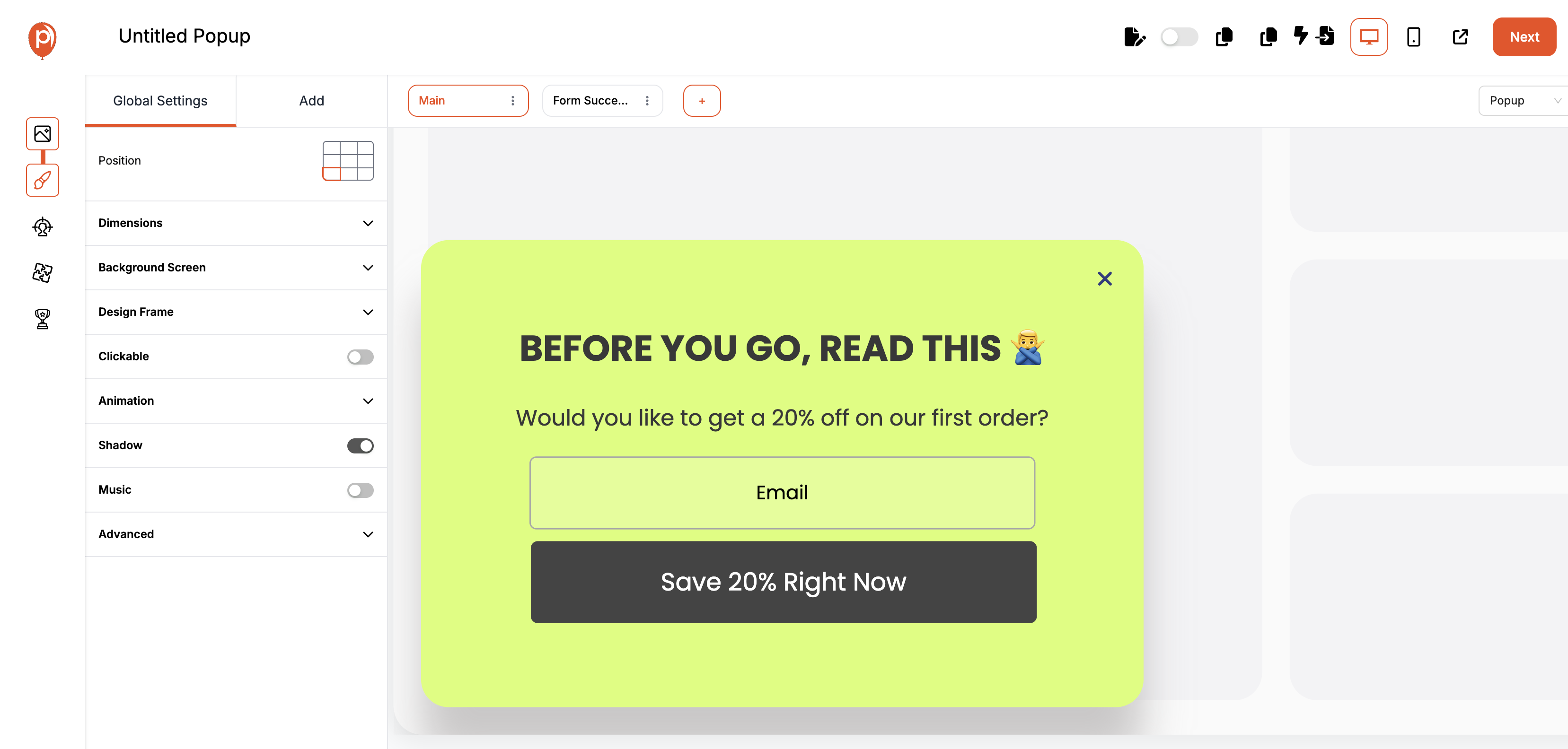 Customize Your Exit-intent Popup