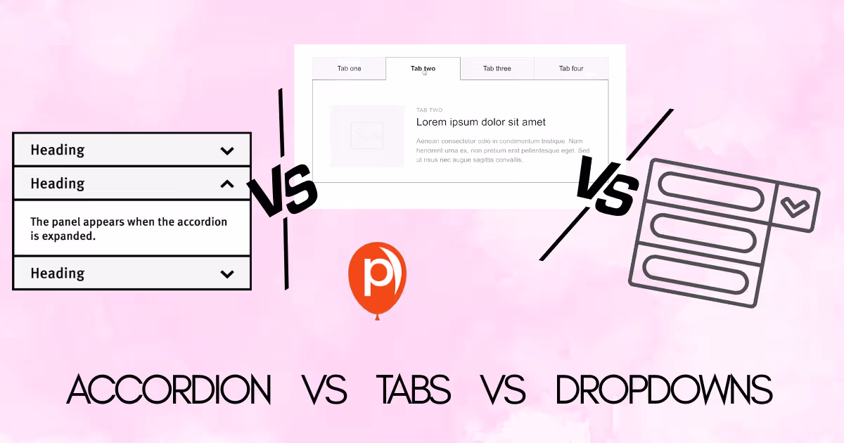 Accordion vs Tabs vs Dropdowns