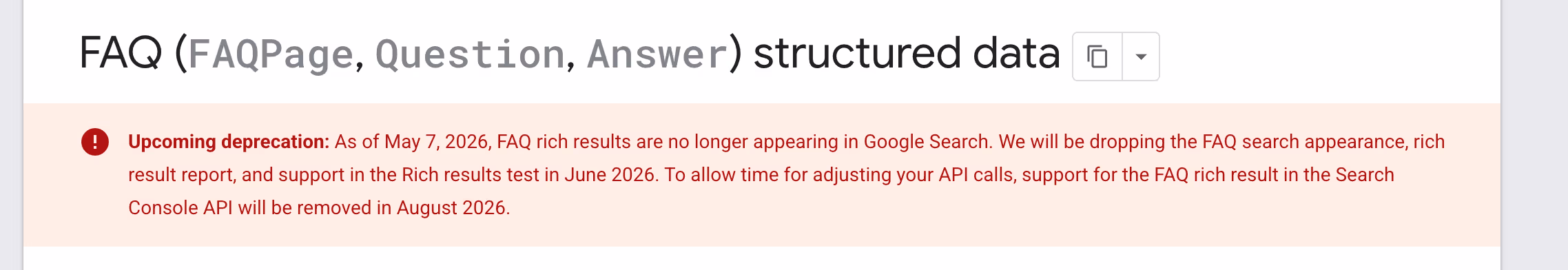 Google's new FAQ schema update