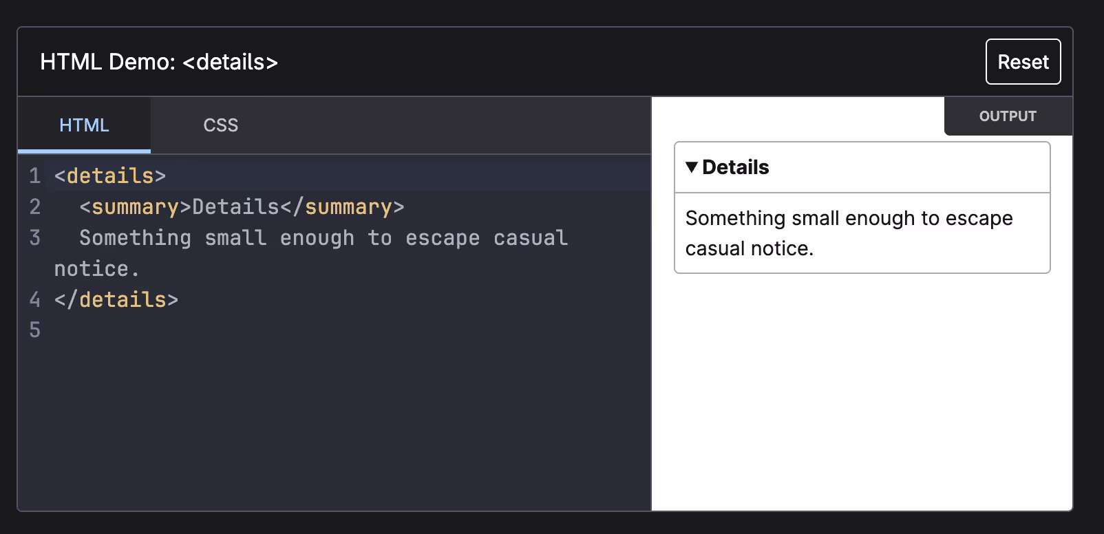 Details HTML Tag
