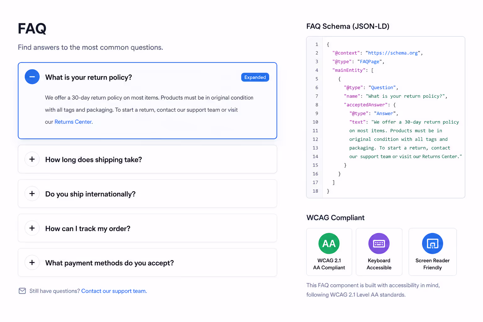 FAQ content for stronger SEO