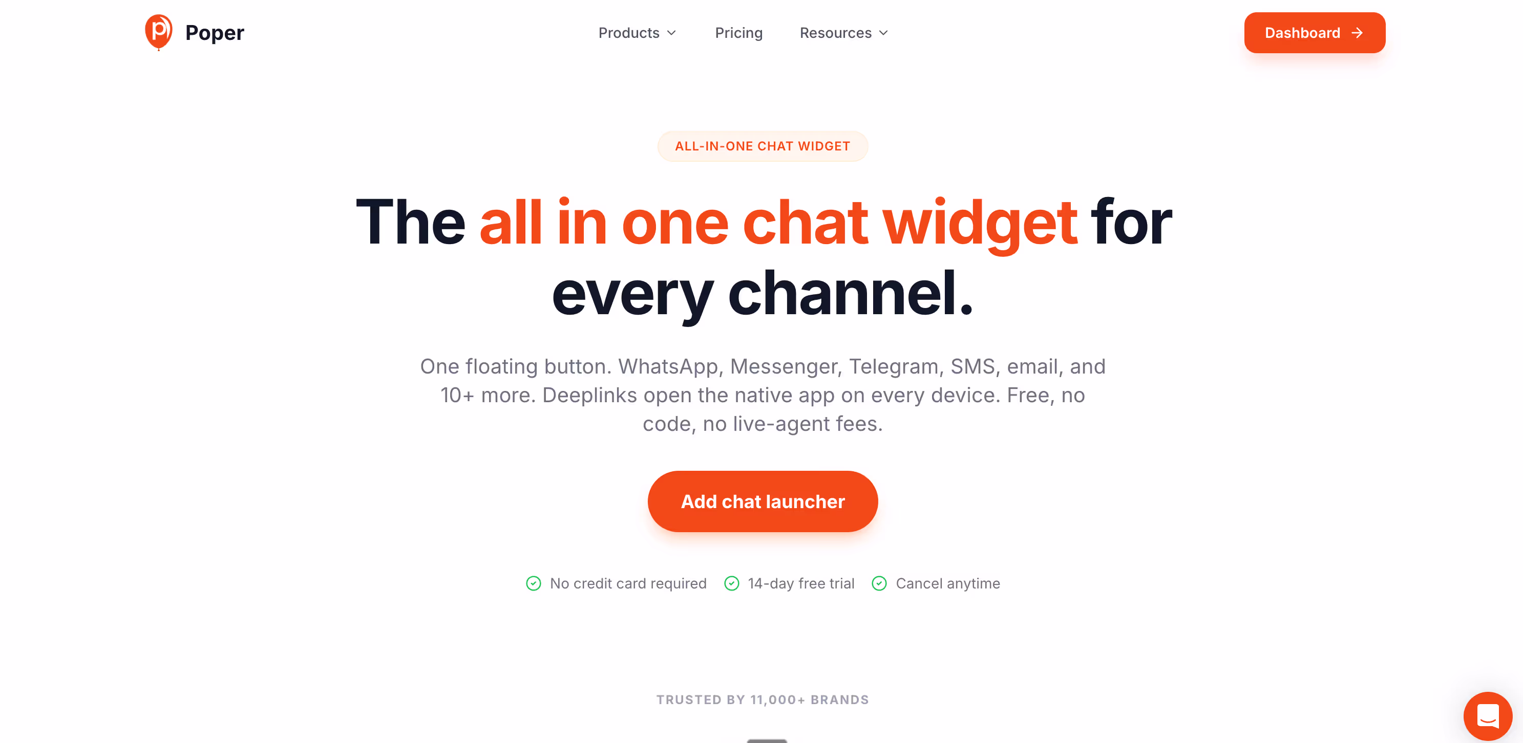 All in one chat widget