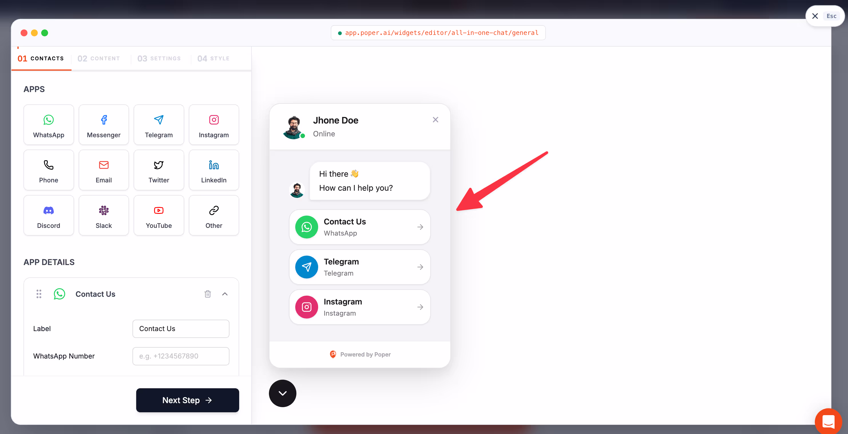 Poper's All in One chat widget