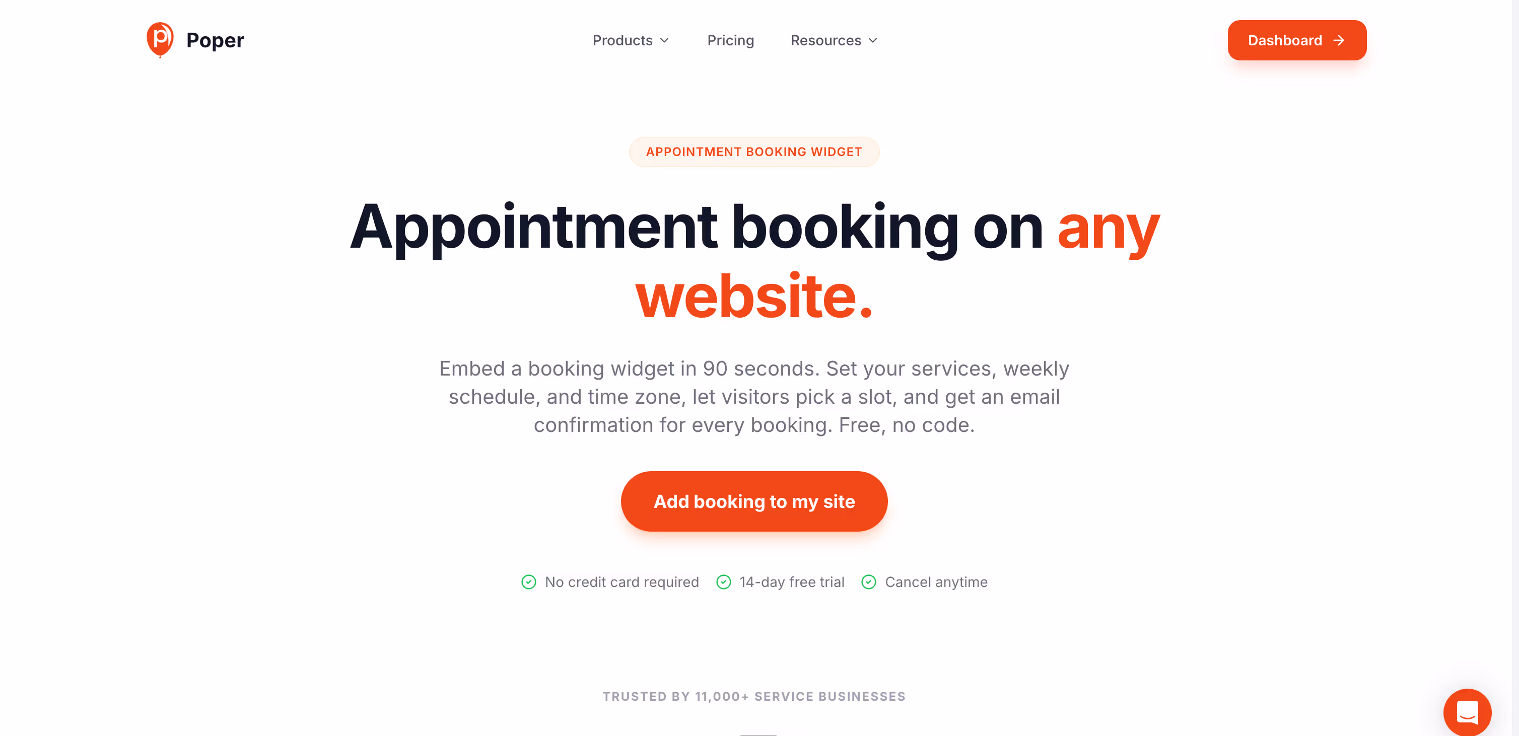 Appointment Booking Widget in Poper