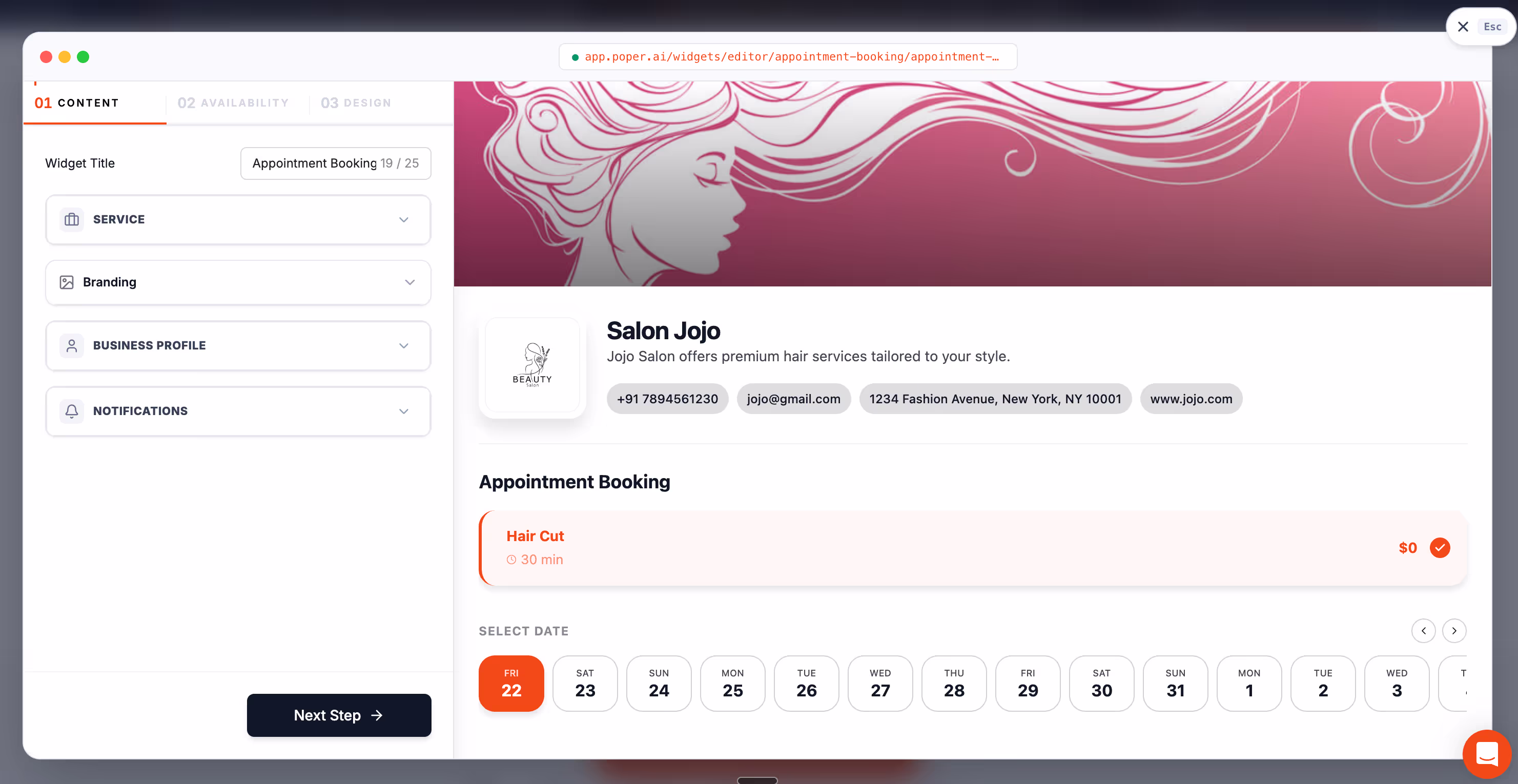 Customizing Appointment Booking
