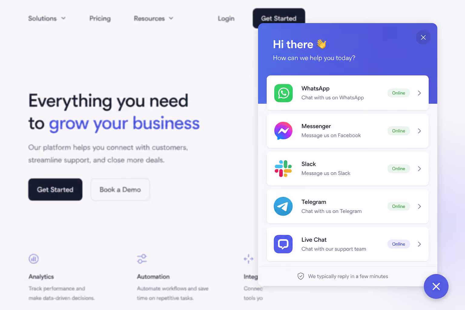 All in One chat widget