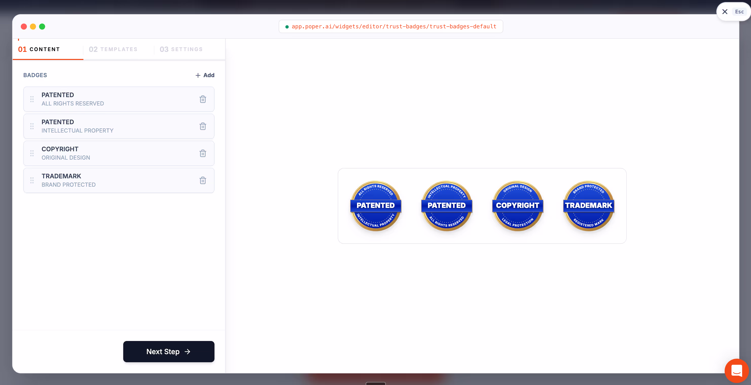 Trust Badges Widget