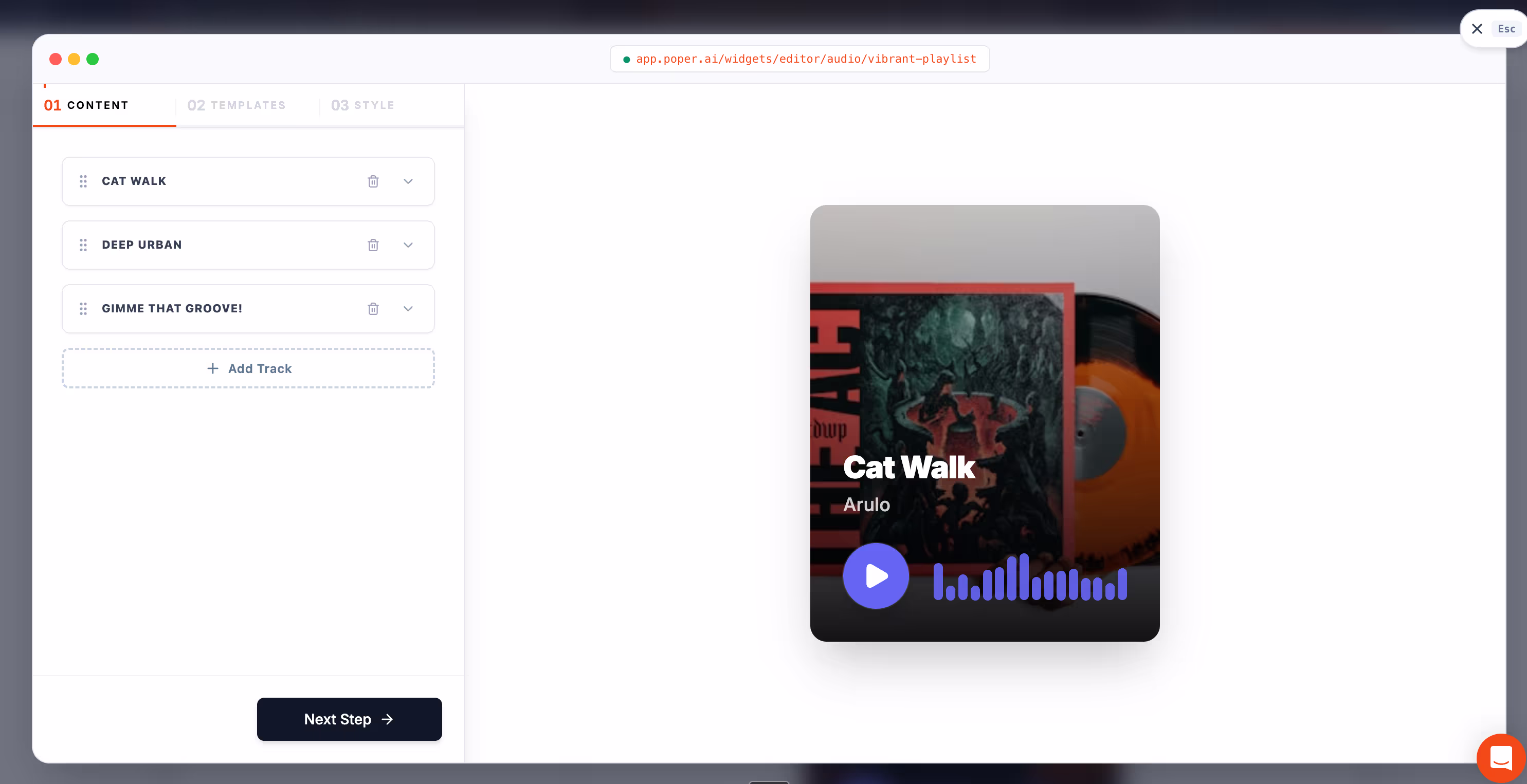 Poper's Audio Embed