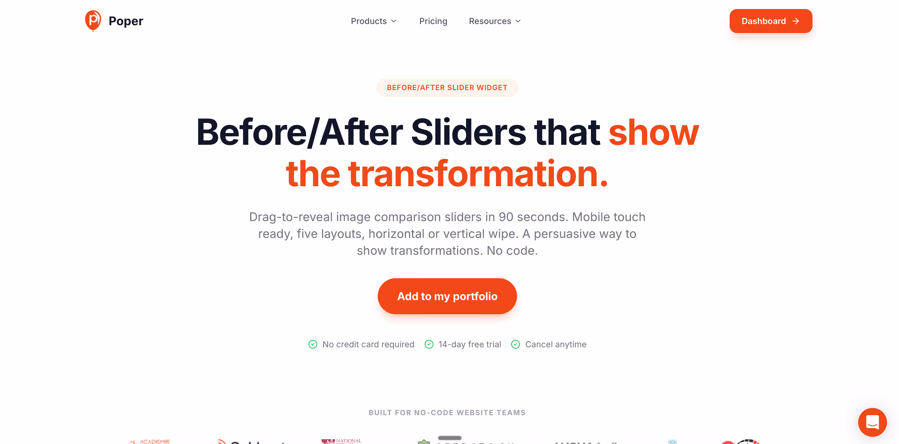 Poper's Before and After Slider