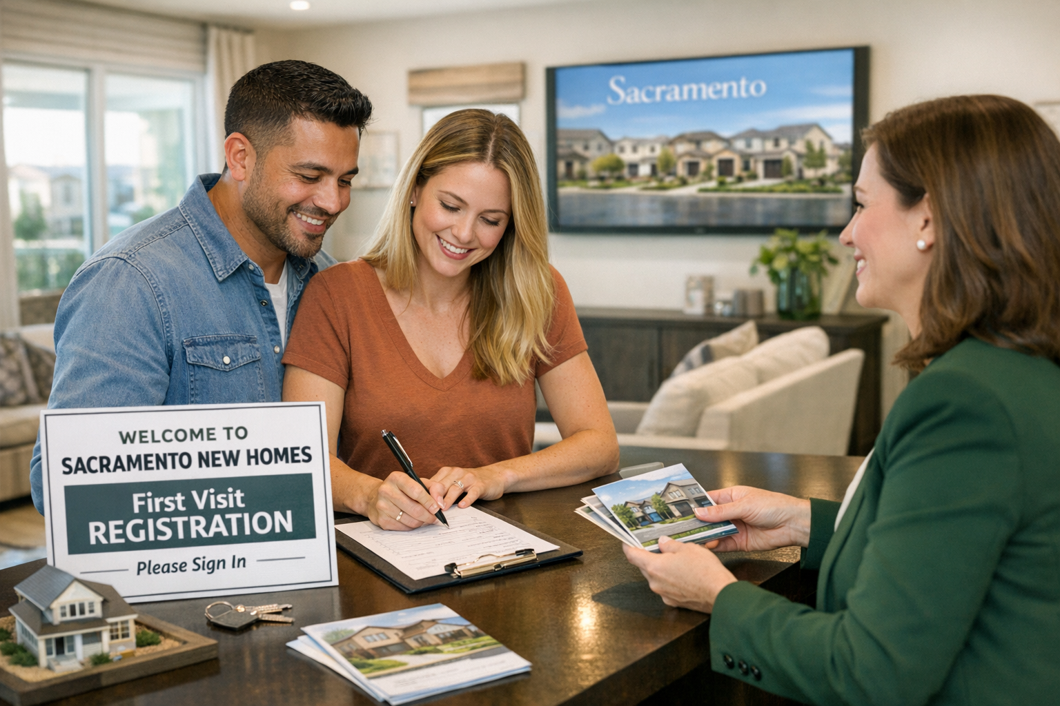 Sacramento New Construction Model Home First Visit Registration Sacramento new construction buyer representation first visit registration at model home sales office