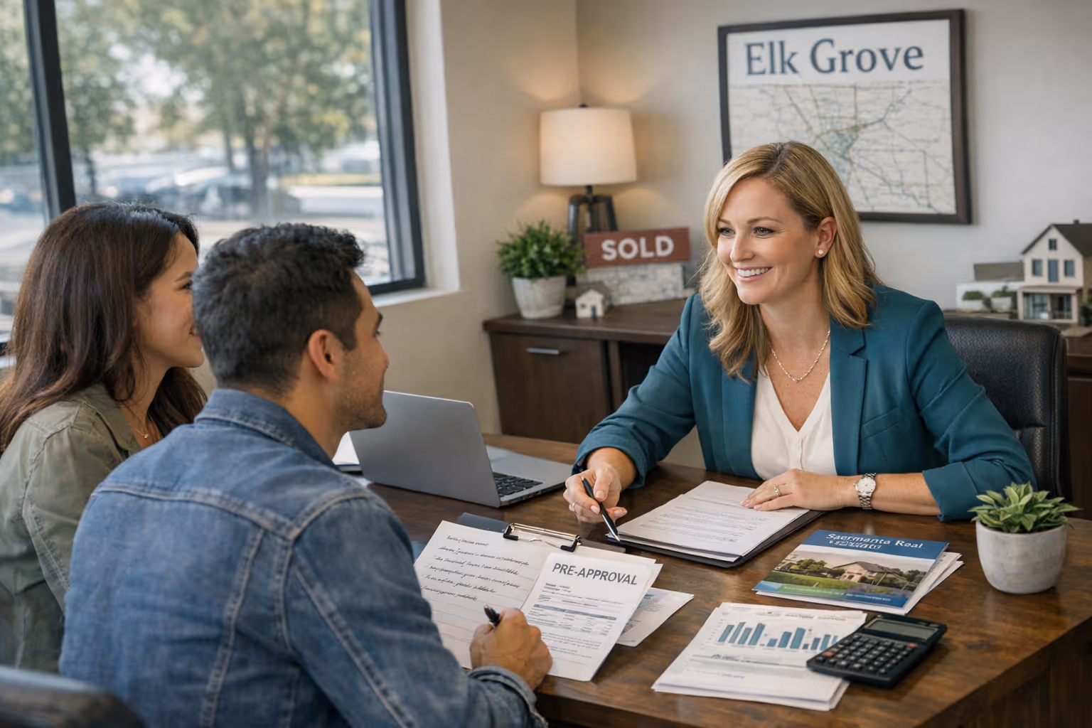 First-time homebuyer realtor, Sacramento office in Elk Grove during initial consultation and planning session