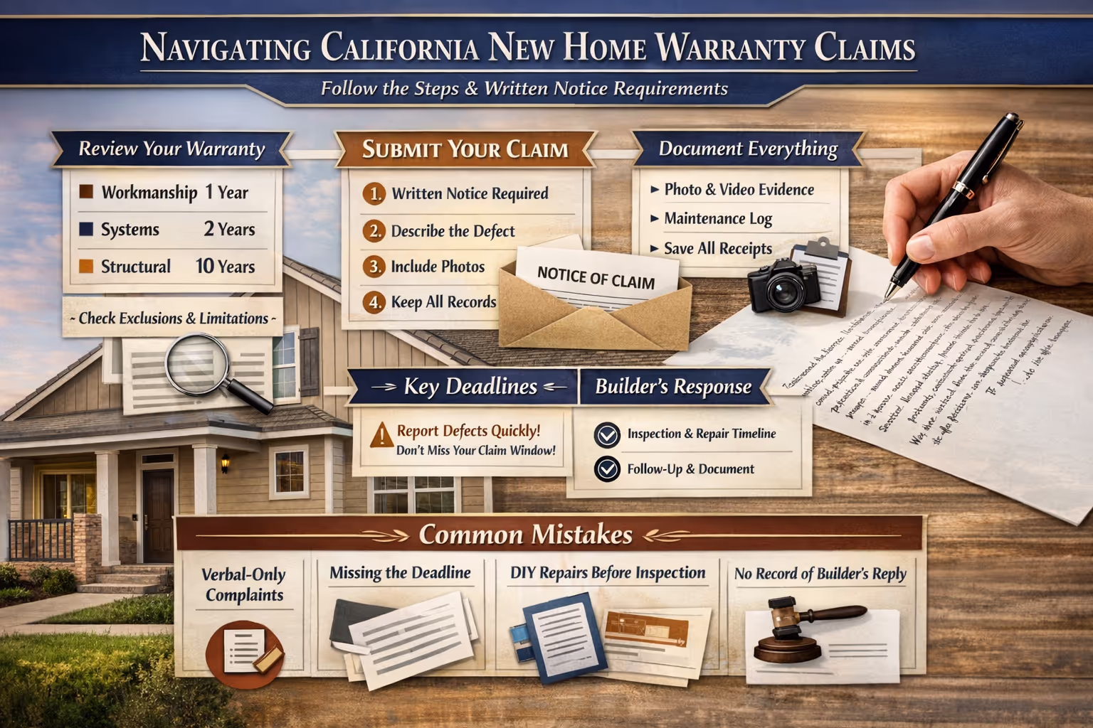 California New Home Warranty Claim Submission Process California new home warranties claim submission process with written notice requirements