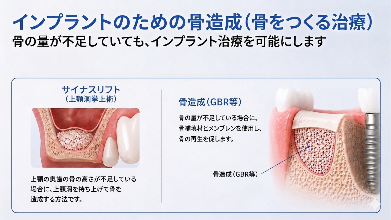 骨造成(GBR)の説明図