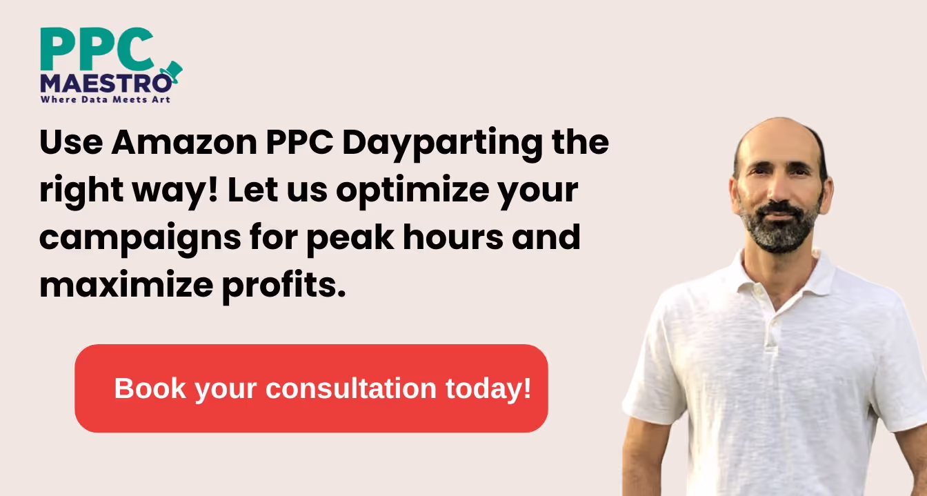 Use Amazon PPC Dayparting the right way to optimize ad spend and maximize profits. Ask me how!