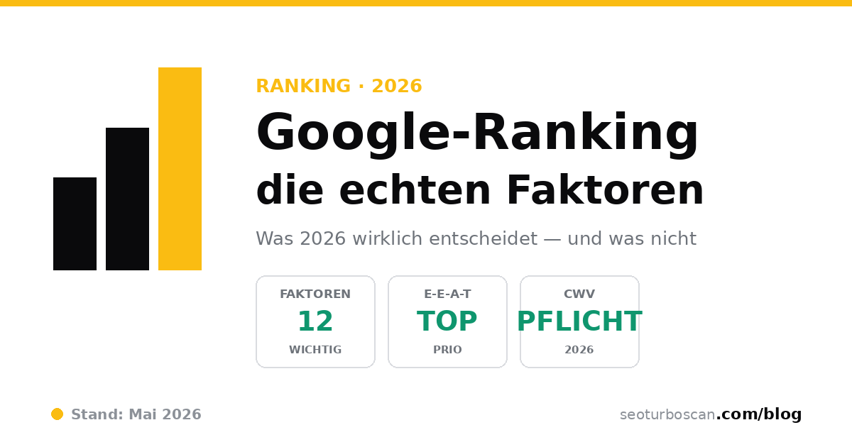 Google-Ranking-Faktoren 2026: Was wirklich entscheidet — und was nicht