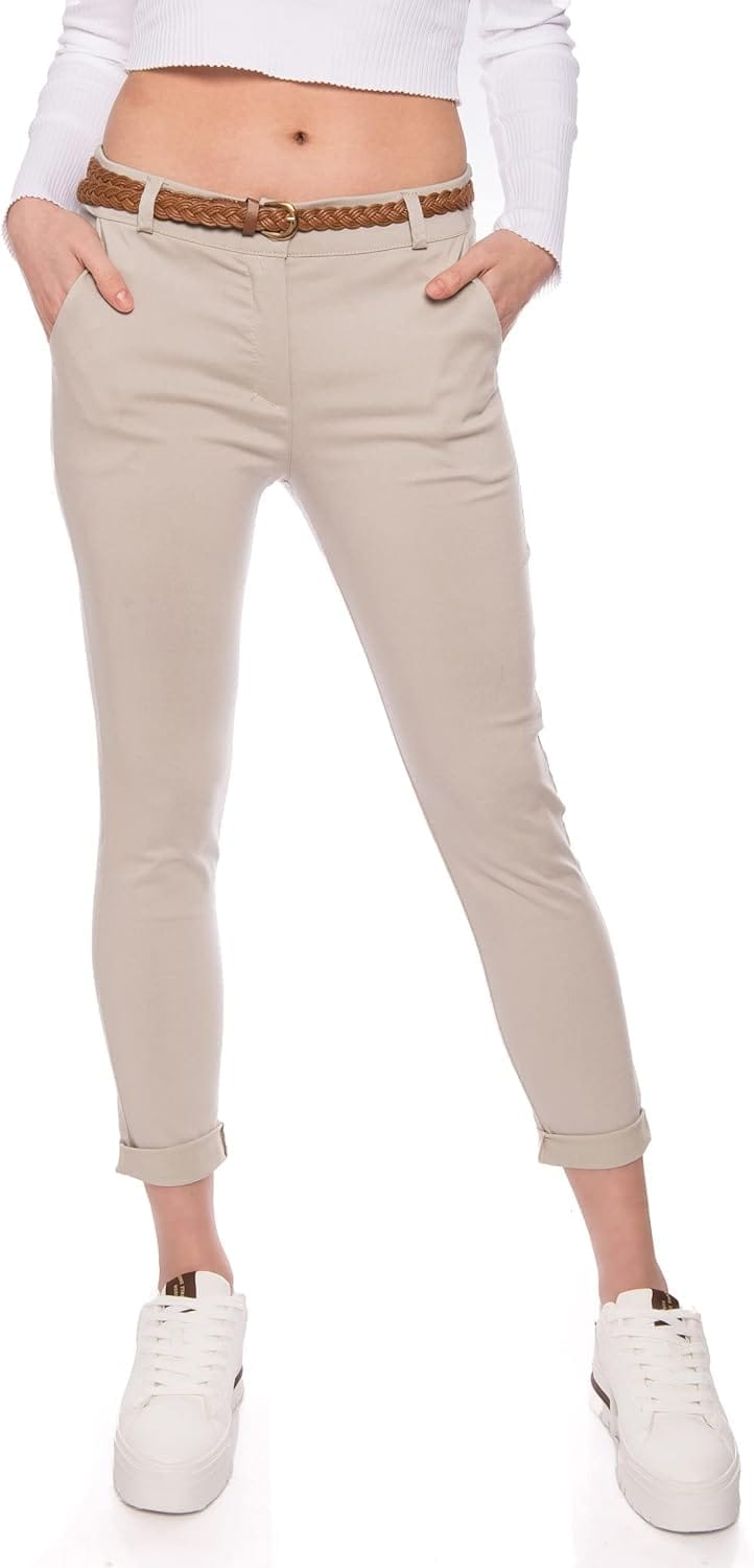 Elegante Stretch-Chinos für Damen: Stilvoll und bequem mit Gürtel!